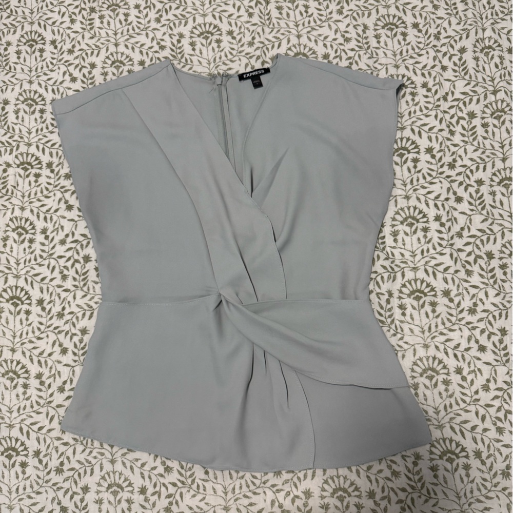 Express Light Gray Pencil Blouse